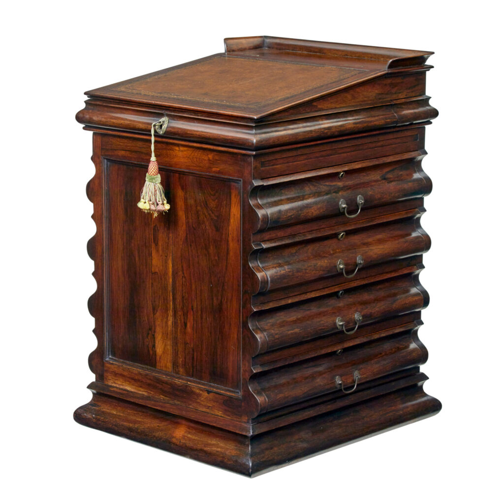 William Iv 19th Century Shaped Davenport Desk