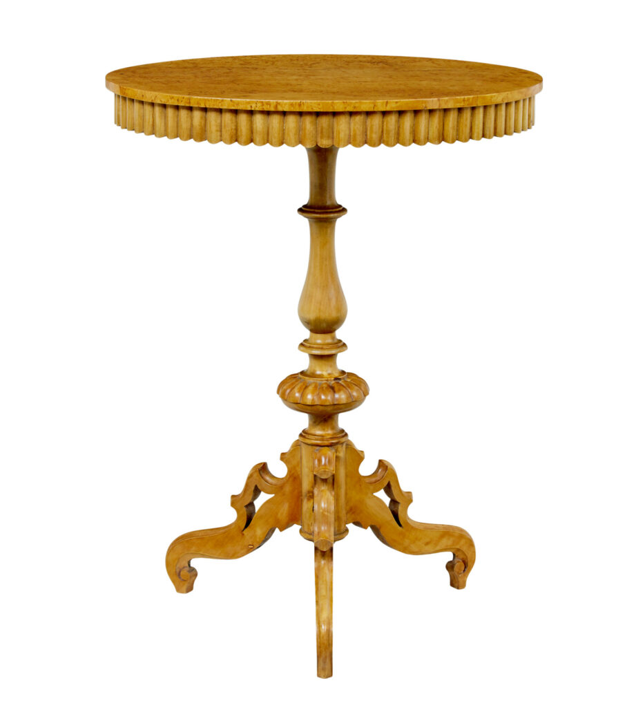 19th Century Swedish Birch Oval Occasional Table