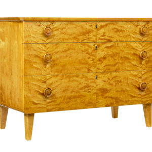 MID CENTURY SCANDINAVIAN BIRCH CHEST OF DRAWERS