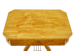 Swedish 1920’s Empire Revival Birch Lyre Form Side Table — thumbnail 5