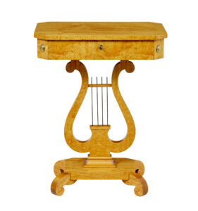 SWEDISH 1920’s EMPIRE REVIVAL BIRCH LYRE FORM SIDE TABLE