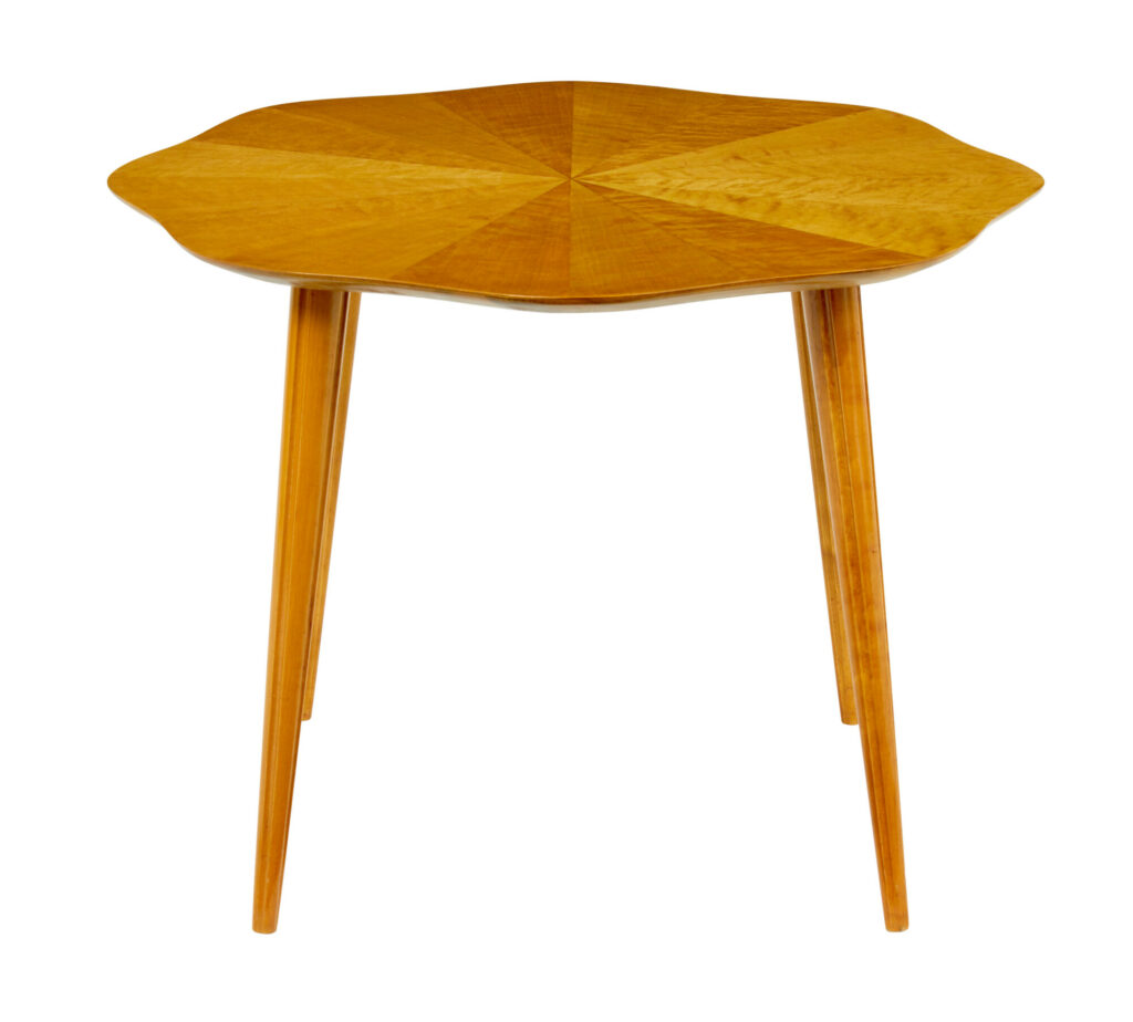 Mid Century Scandinavian Segmented Birch Coffee Table — image 2