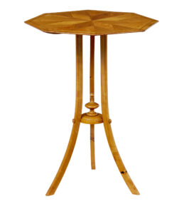 Early 20th Century Inlaid Birch Octagonal Occasional Table — thumbnail 6