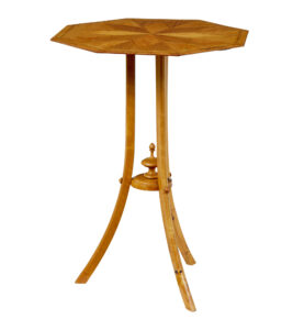 Early 20th Century Inlaid Birch Octagonal Occasional Table — thumbnail 5