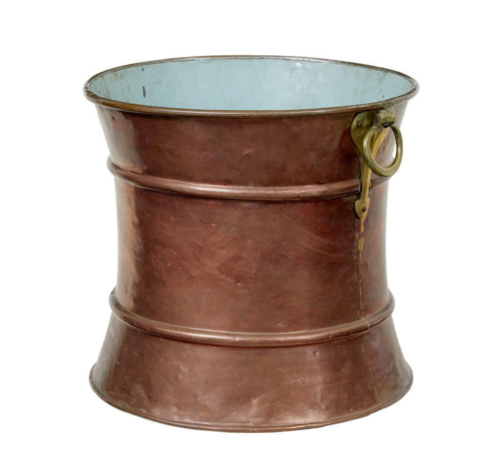 19th Century Decorative Copper and Brass Bucket — image 3