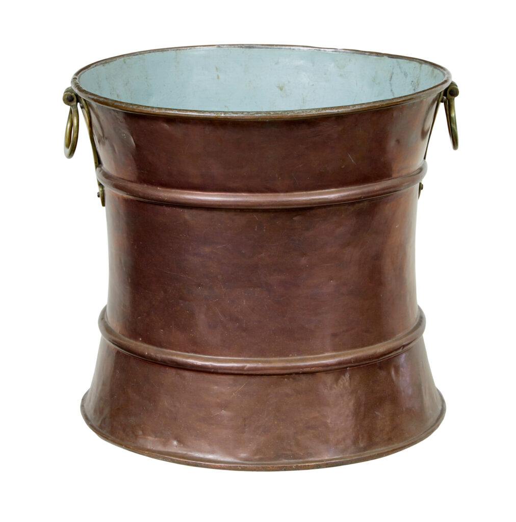 19th Century Decorative Copper and Brass Bucket — image 2