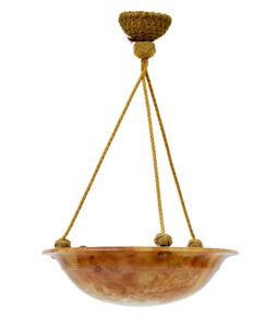 ART DECO ALABASTER HANGING PENDANT LIGHT