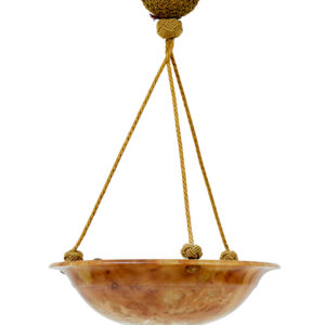 ART DECO ALABASTER HANGING PENDANT LIGHT