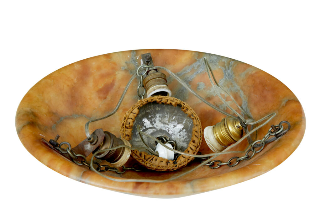 Art Deco Carved Alabaster Ceiling Light — image 8