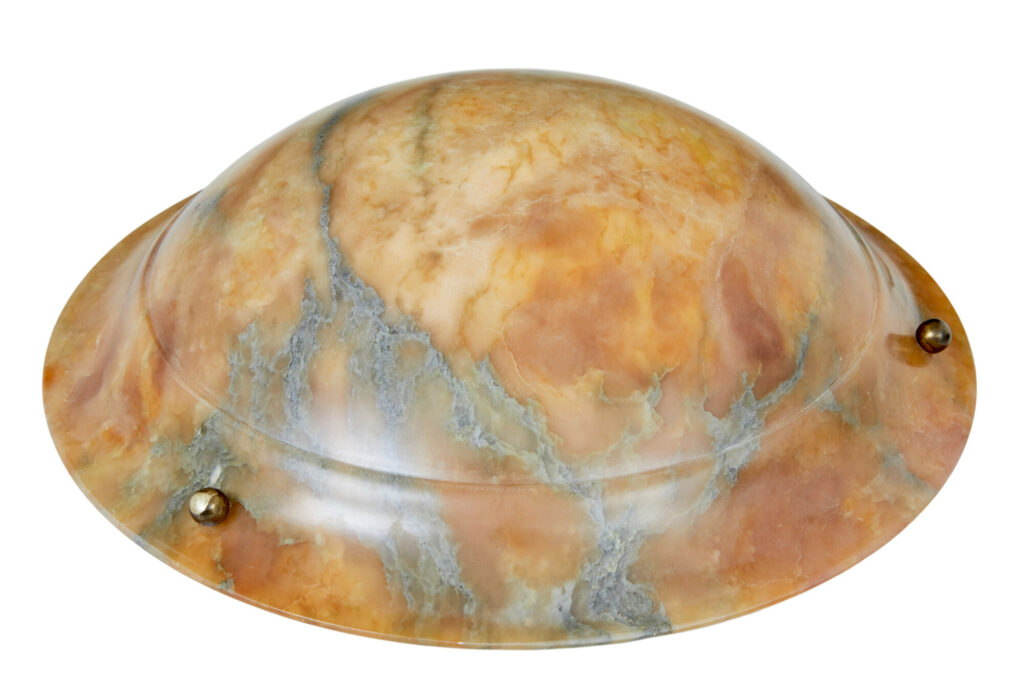 Art Deco Carved Alabaster Ceiling Light — image 6