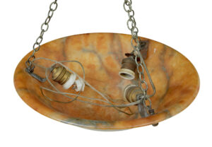 Art Deco Carved Alabaster Ceiling Light — thumbnail 4