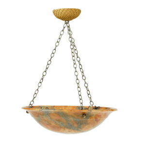 ART DECO CARVED ALABASTER CEILING LIGHT