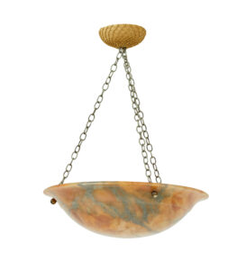 Art Deco Carved Alabaster Ceiling Light — thumbnail 3