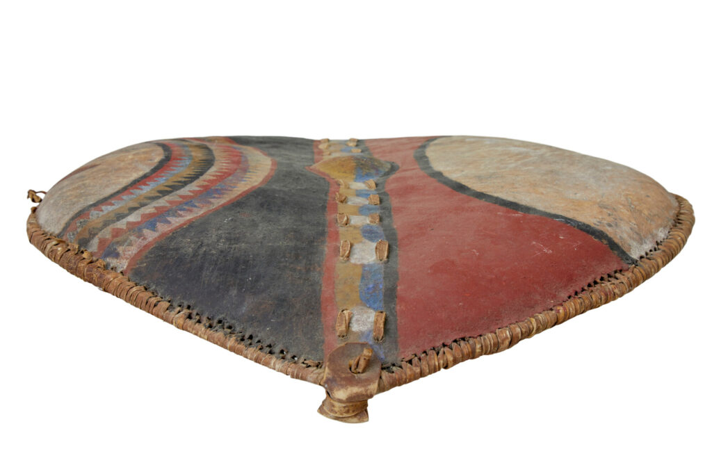 Kenyan Massai Tribe Hand Painted Hide Shield — image 7