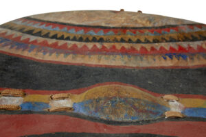 Kenyan Massai Tribe Hand Painted Hide Shield — thumbnail 2
