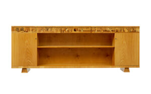 Swedish Art Deco Inlaid Elm Low Bookcase by Mjölby Intarsia — thumbnail 15