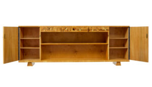 Swedish Art Deco Inlaid Elm Low Bookcase by Mjölby Intarsia — thumbnail 2