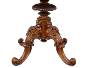 19th Century Carved Flame Mahogany Oval Center Table — thumbnail 6