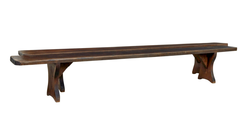 PAIR OF LARGE EARLY 20TH CENTURY SCANDINAVIAN PINE BENCHES from the Benches collection