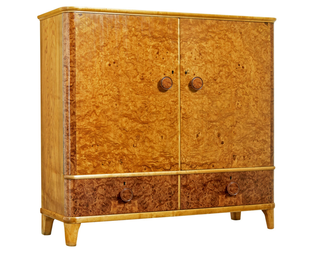Mid 20th Century Swedish Burr Elm Cabinet