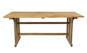 19th Century Swedish Oak and Pine Trestle Table — thumbnail 5