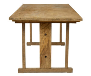19th Century Swedish Oak and Pine Trestle Table — thumbnail 4