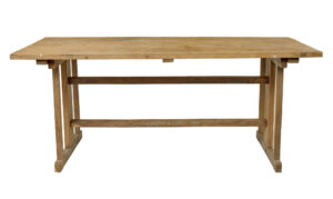 19th Century Swedish Oak and Pine Trestle Table — thumbnail 3