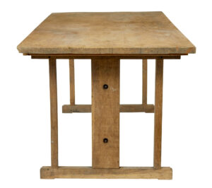 19th Century Swedish Oak and Pine Trestle Table — thumbnail 2