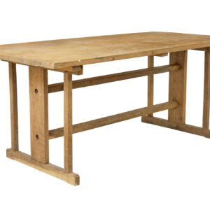 19TH CENTURY SWEDISH OAK AND PINE TRESTLE TABLE