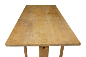 19th Century Swedish Oak and Pine Trestle Table — thumbnail 8