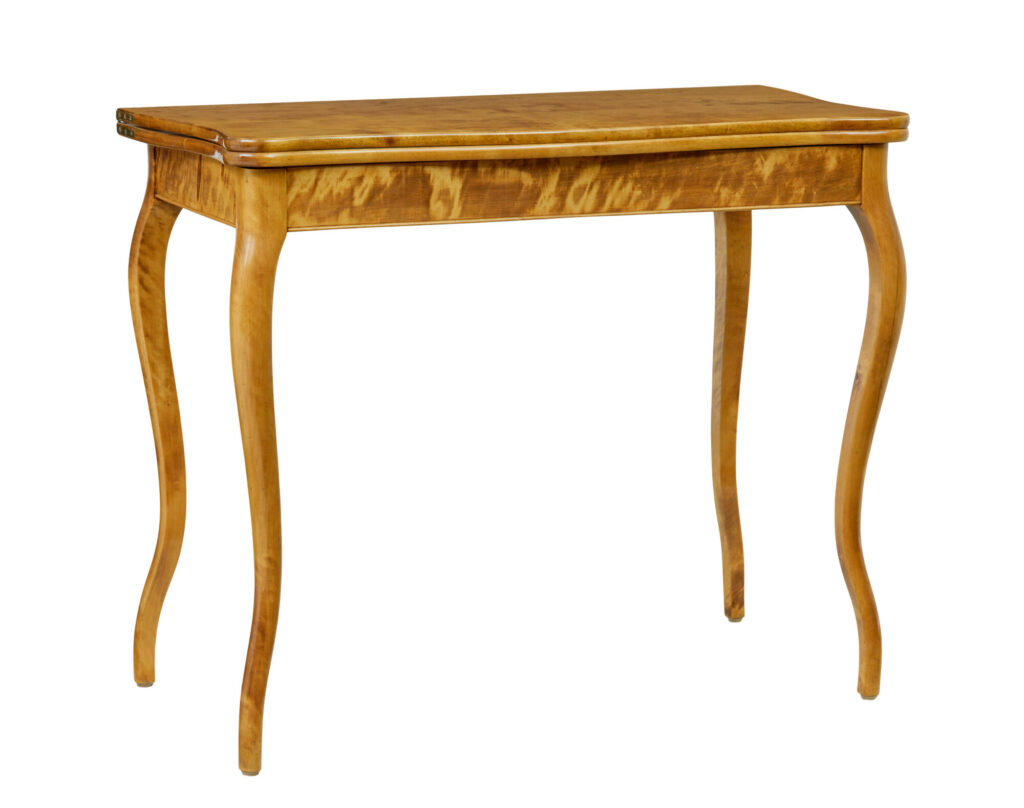 19th Century Rococo Revival Swedish Birch Tea Table