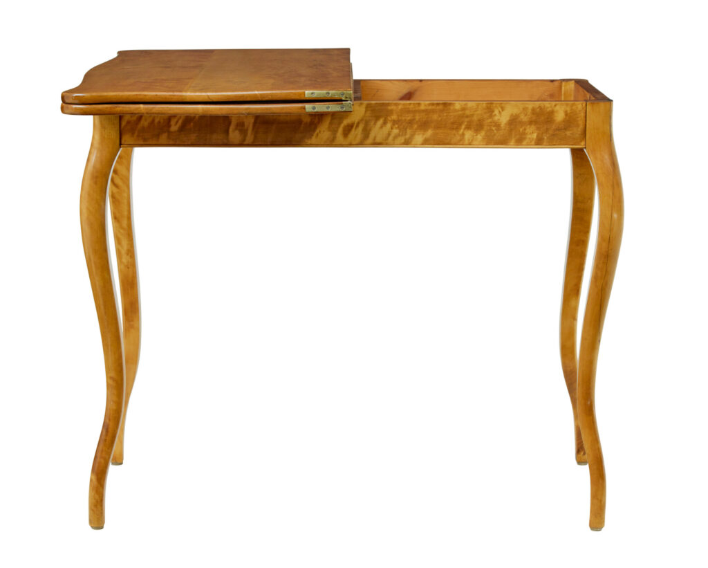 19th Century Rococo Revival Swedish Birch Tea Table — image 9