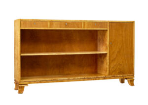 Scandinavian Elm and Birch Low Open Bookcase — thumbnail 2