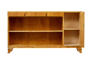 Scandinavian Elm and Birch Low Open Bookcase — thumbnail 9