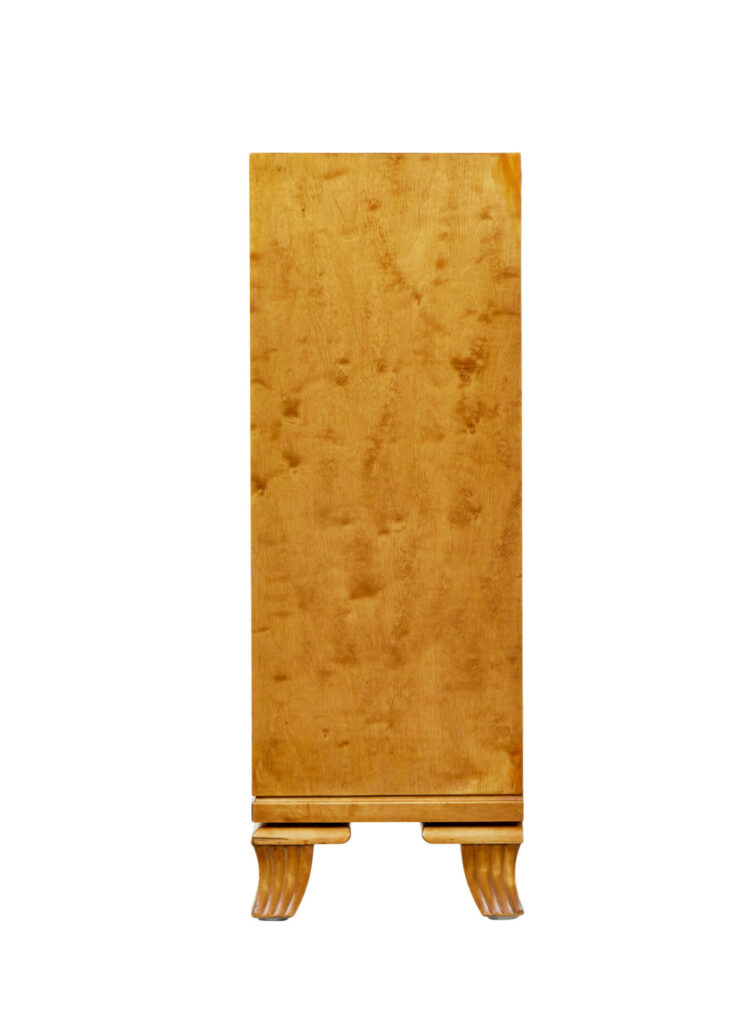 Scandinavian Elm and Birch Low Open Bookcase — image 6