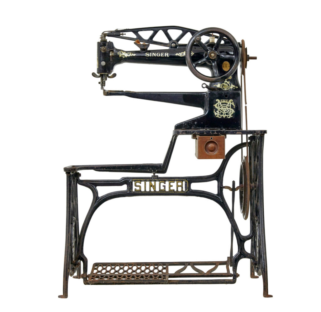 19th Century Black Cast Iron Factory Singer Sewing Machine — image 12