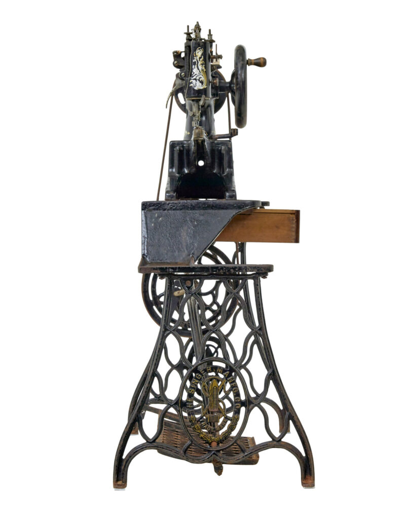 19th Century Black Cast Iron Factory Singer Sewing Machine — image 11