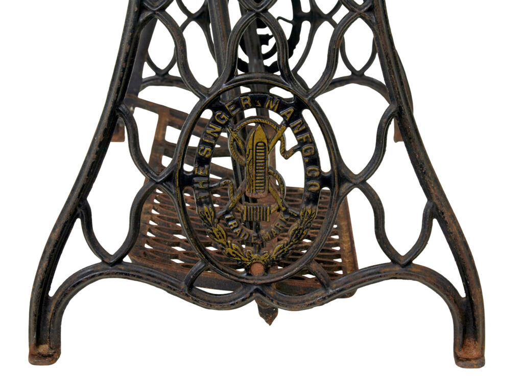 19th Century Black Cast Iron Factory Singer Sewing Machine — image 2