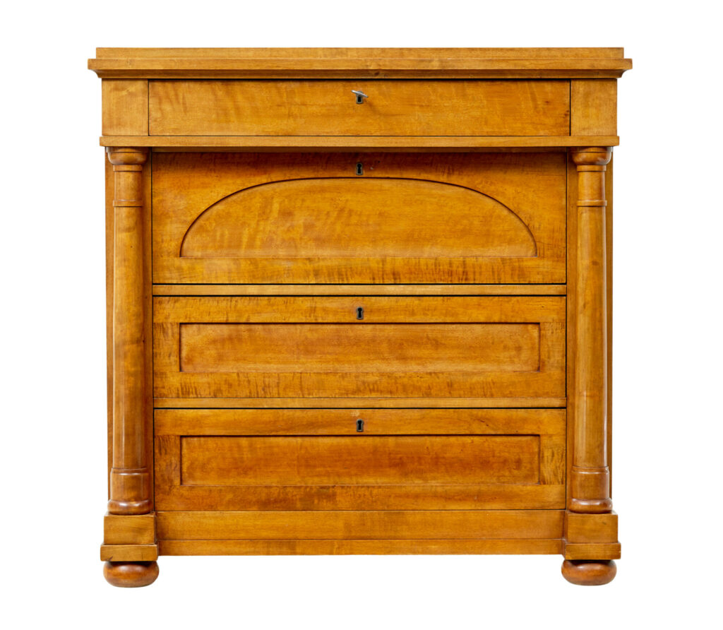 19th Century Empire Revival Birch Chest of Drawers — image 6