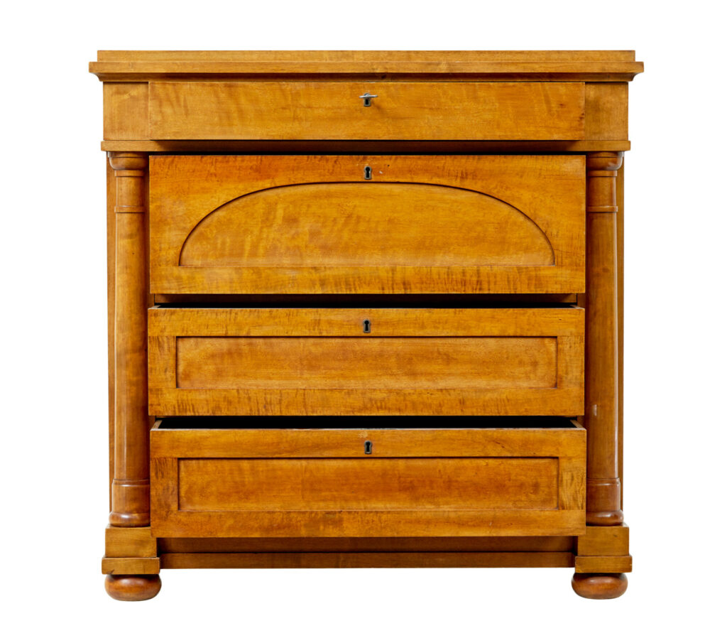 19th Century Empire Revival Birch Chest of Drawers — image 5