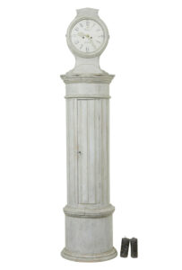 MID 19TH CENTURY SWEDISH PAINTED LONG CASE CLOCK