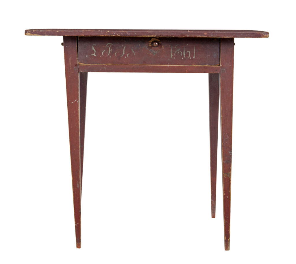 Swedish Mid 19th Century Rustic Painted Pine Side Table — image 5