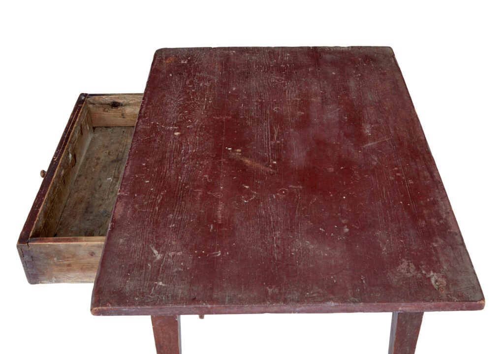Swedish Mid 19th Century Rustic Painted Pine Side Table — image 7