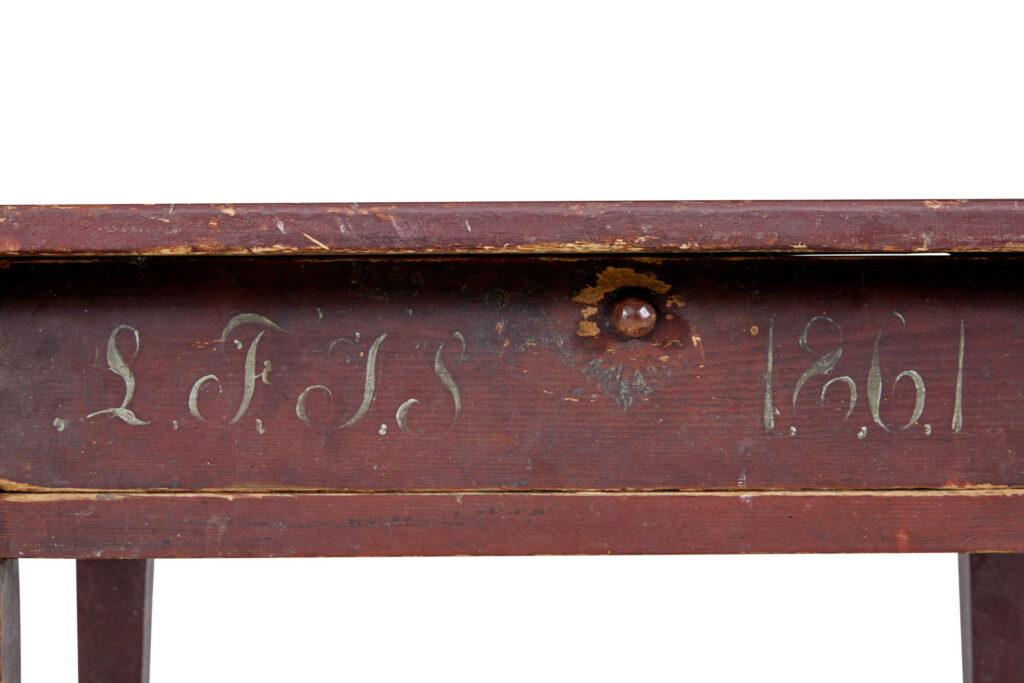 Swedish Mid 19th Century Rustic Painted Pine Side Table — image 6