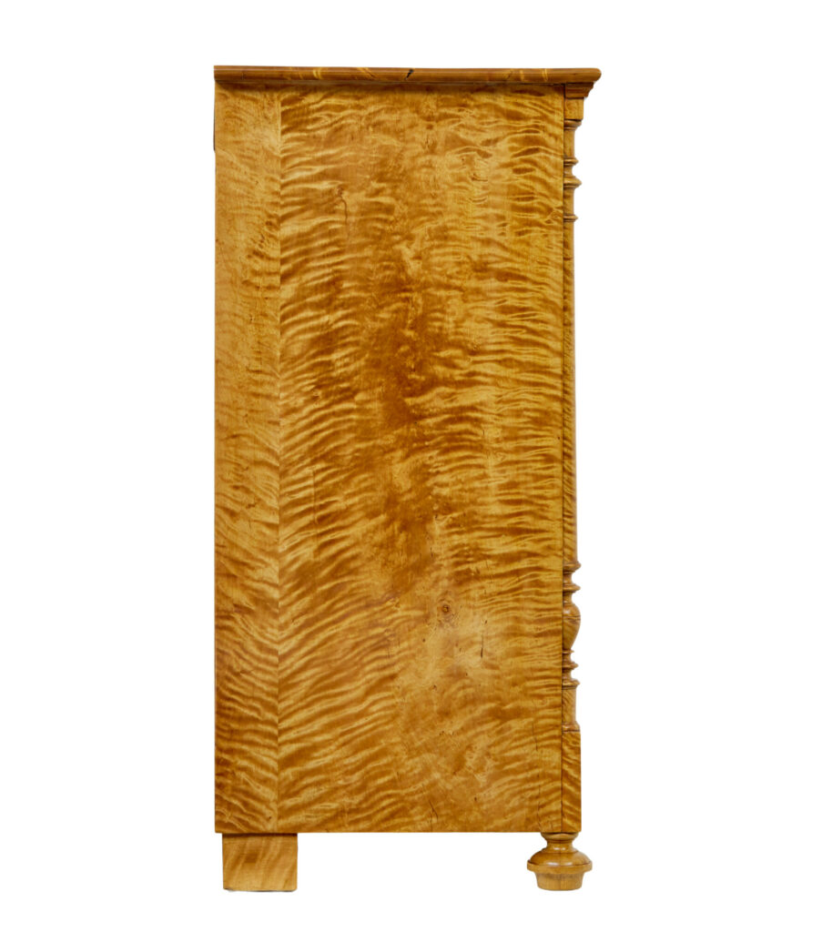 Swedish 19th Century Tiger Birch Chest of Drawers — image 2