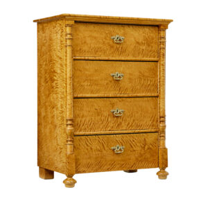 SWEDISH 19TH CENTURY TIGER BIRCH CHEST OF DRAWERS