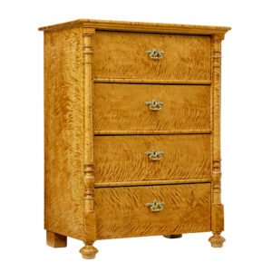 SWEDISH 19TH CENTURY TIGER BIRCH CHEST OF DRAWERS