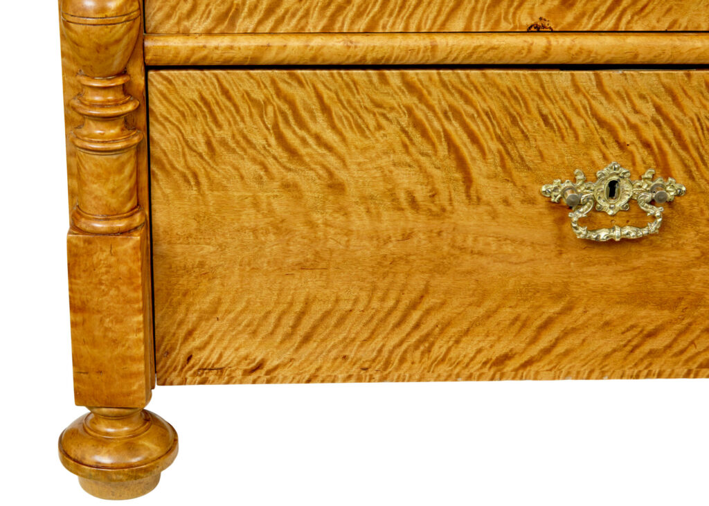 Swedish 19th Century Tiger Birch Chest of Drawers — image 11