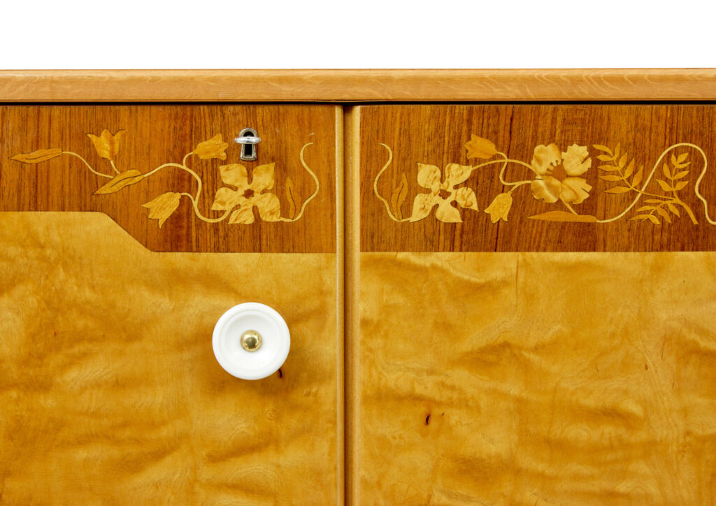 Mid Century Swedish Birch Inlaid Sideboard — image 8