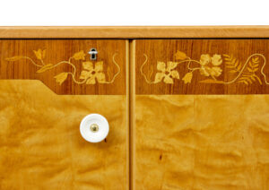 Mid Century Swedish Birch Inlaid Sideboard — thumbnail 8